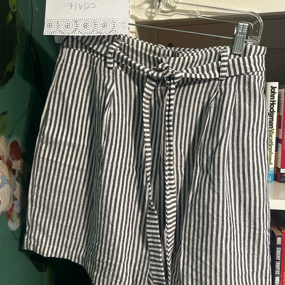 Le Vertige high-waisted cotton striped shorts